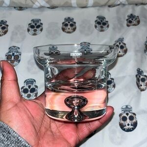 Vintage Mid Century Krosno Poland Glass Holmegaard Bubble Base Votive Candle